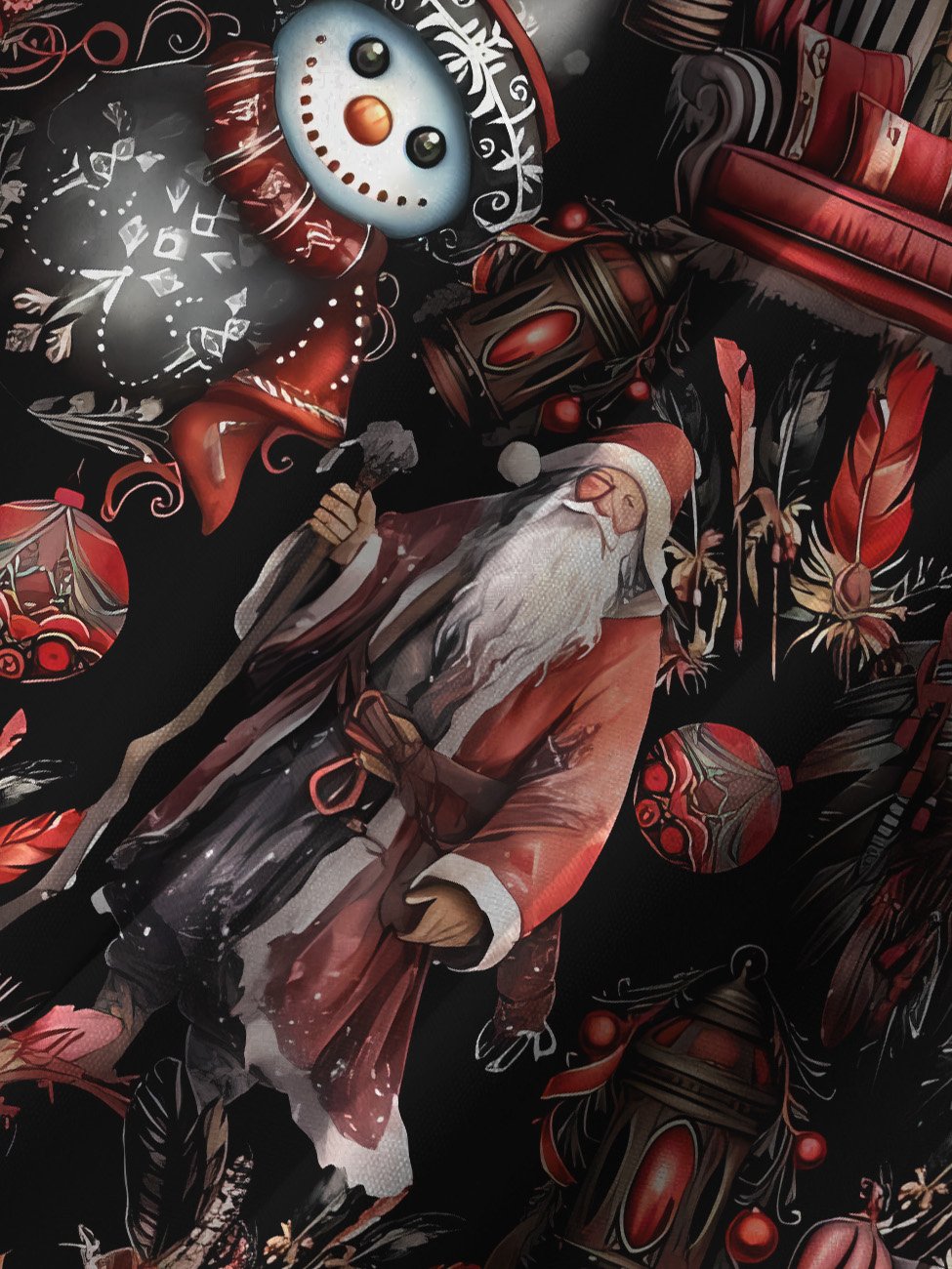 Alohadaddy Christmas Santa Claus Gift Pocket Button Casual Short Sleeve Shirt