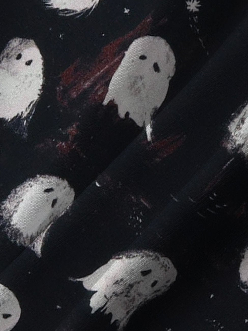 Camisa informal de manga corta con botones y bolsillo con diseño de fantasma de Halloween de Alohadaddy