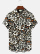 Alohadaddy Vintage Plant Flower Button Pocket Casual Short Sleeve Shirt