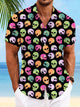 Alohadaddy Skull Button Pocket Casual Short Sleeve Shirt