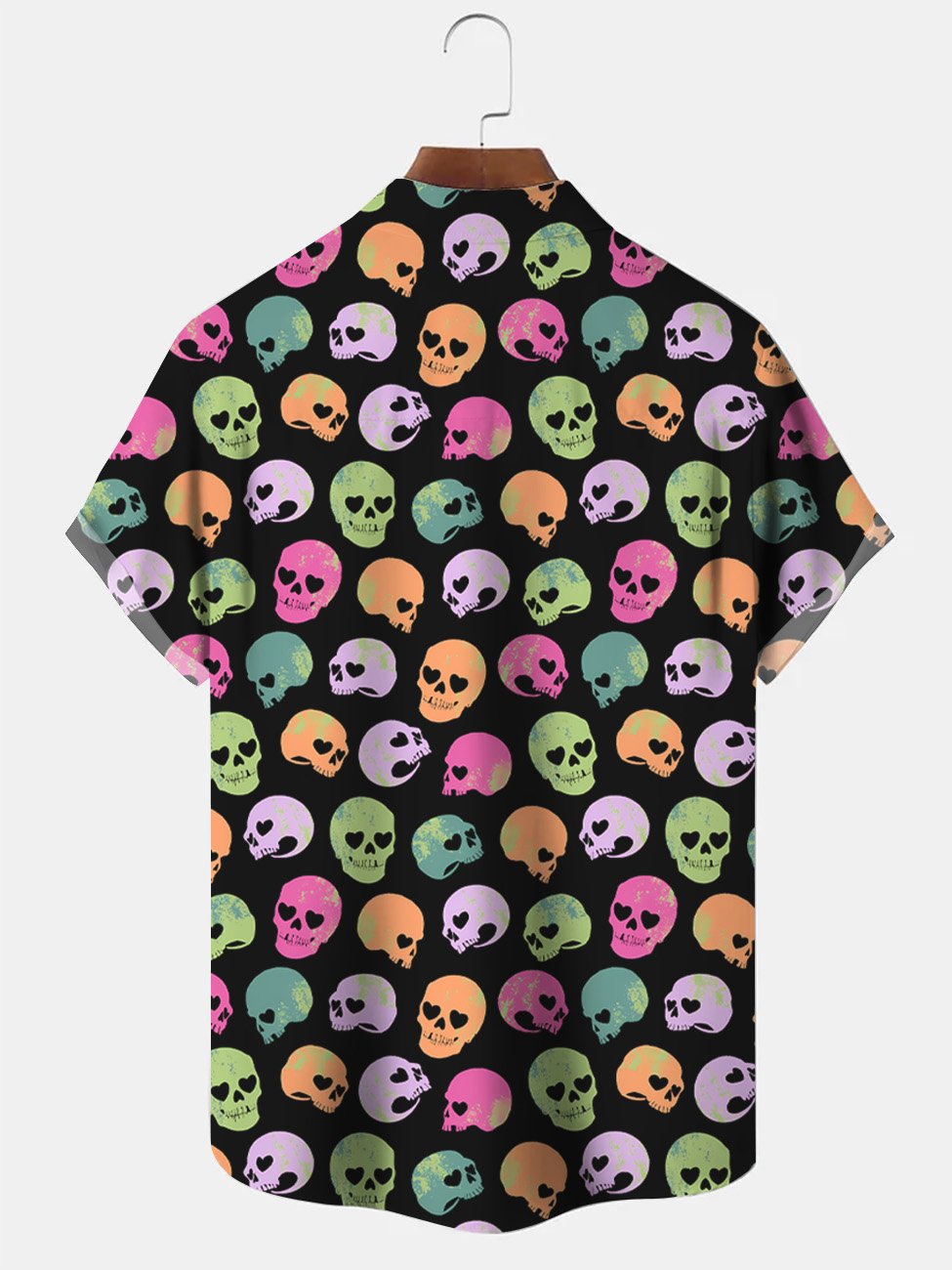 Chemise décontractée à manches courtes avec poche boutonnée et tête de mort Alohadaddy