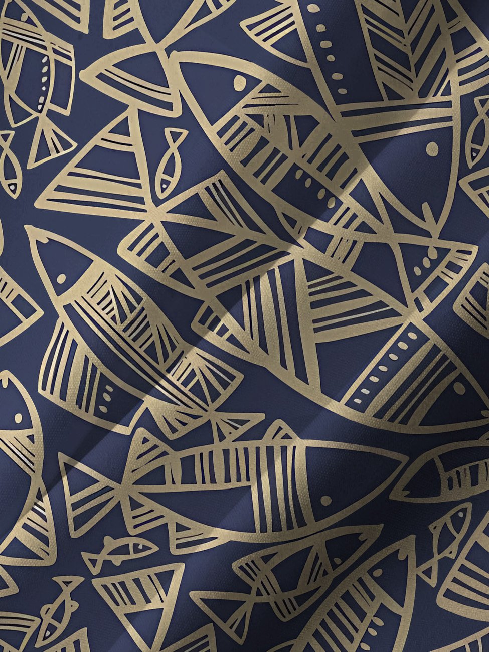 Alohadaddy Geometric Ocean Fish Button Pocket Casual Short Sleeve Shirt