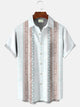 Camisa informal de manga corta para ir a jugar a los bolos, estilo años 50, con bolsillos y botones, diseño étnico de Alohadaddy