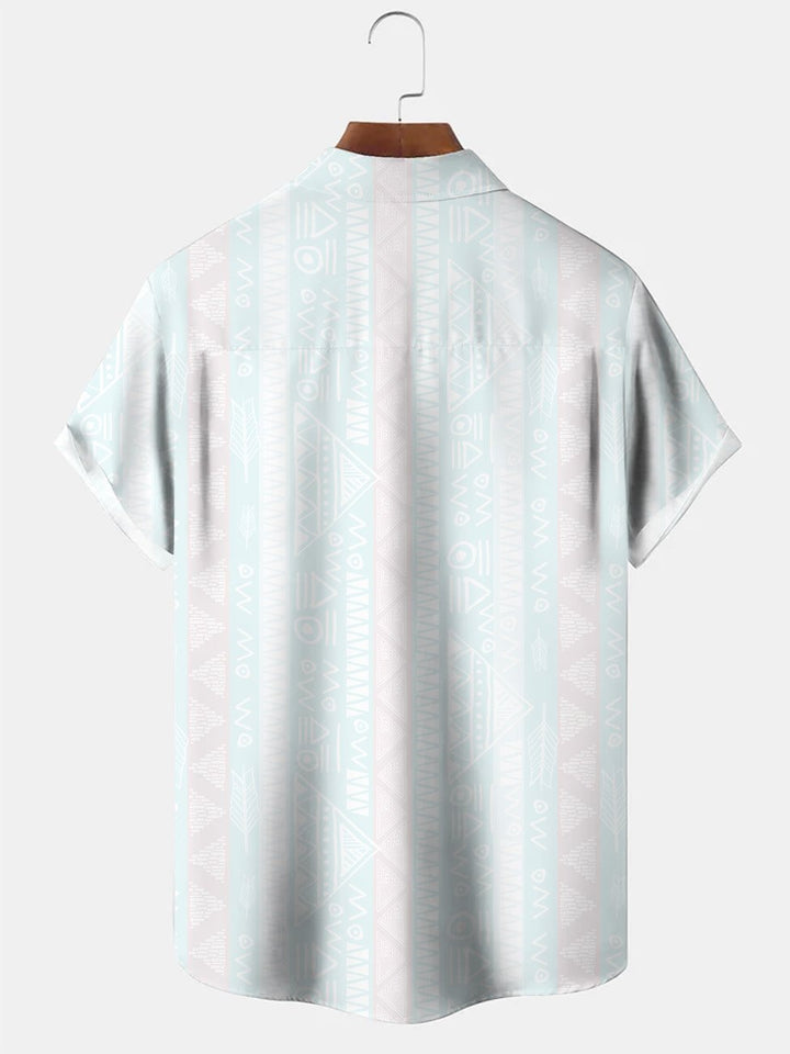Chemise à manches courtes décontractée à boutons et poches à motif ethnique Alohadaddy des années 50 pour le bowling et les déplacements