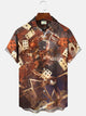 Alohadaddy Halloween Poker Button Pocket Casual Short Sleeve Shirt