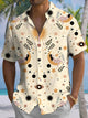 Camisa informal de manga corta con bolsillo y botones y máscara de luna y planta para Halloween de Alohadaddy