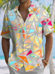 Camisa informal de manga corta con bolsillos y botones con diseño geométrico 3D de Alohadaddy