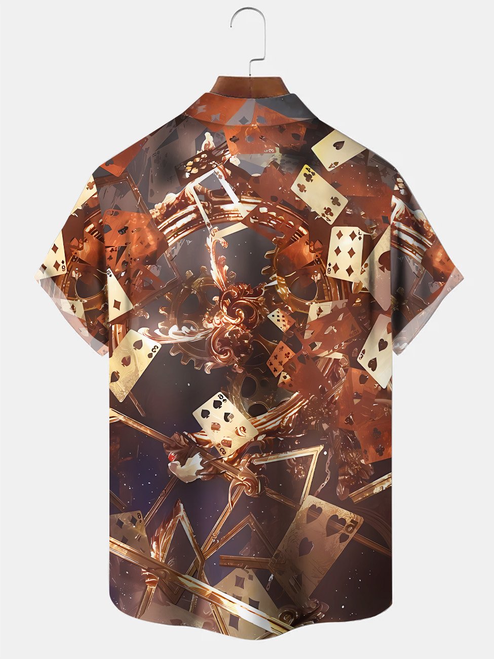 Camisa informal de manga corta con bolsillo y botones de póquer de Halloween de Alohadaddy