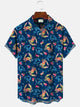 Camisa informal de manga corta con bolsillo y botones de playa con diseño de cangrejo y criatura marina de Alohadaddy