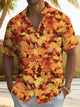 Camisa informal de manga corta con bolsillos y botones y diseño de hojas de plantas de Alohadaddy