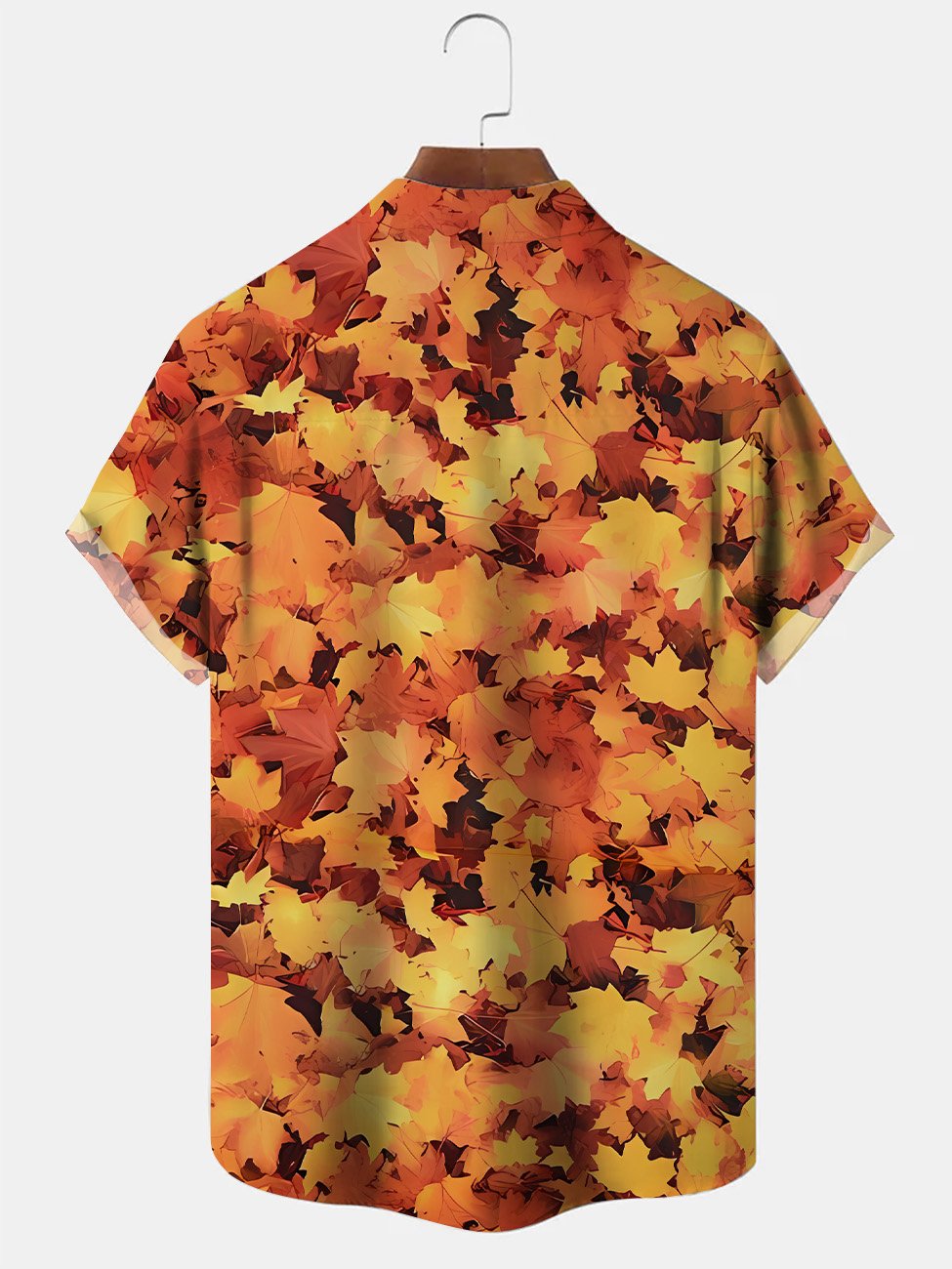 Alohadaddy Plant Leaves Button Pocket Casual Short Sleeve Shirt