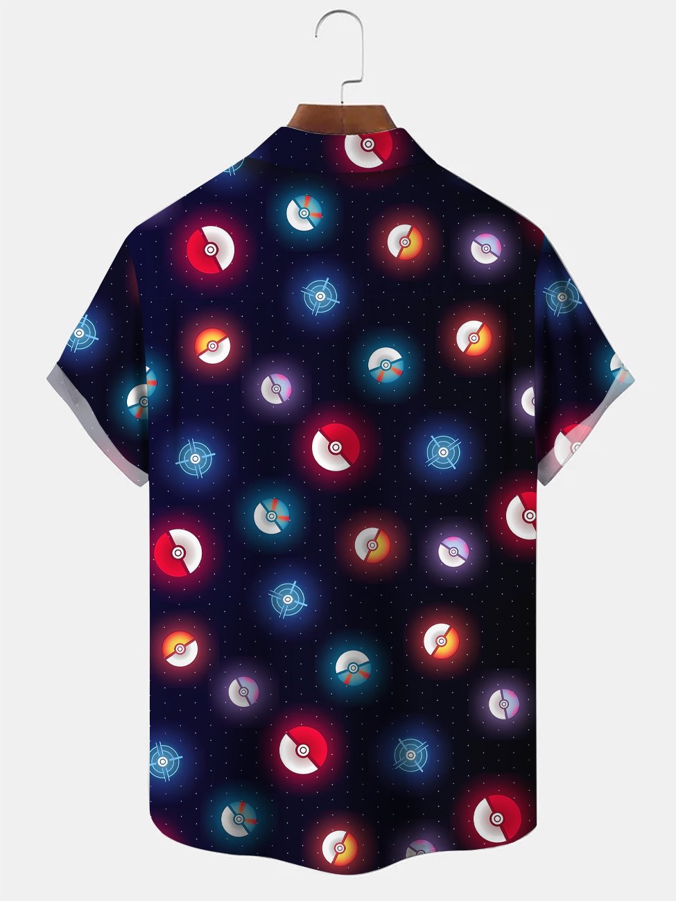 Camisa informal de manga corta con estampado digital en estéreo geométrico 3D de lunares de Alohadaddy