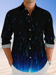 Camisa informal de manga larga con bolsillos con botones y diseño de líneas geométricas en degradado de Alohadaddy