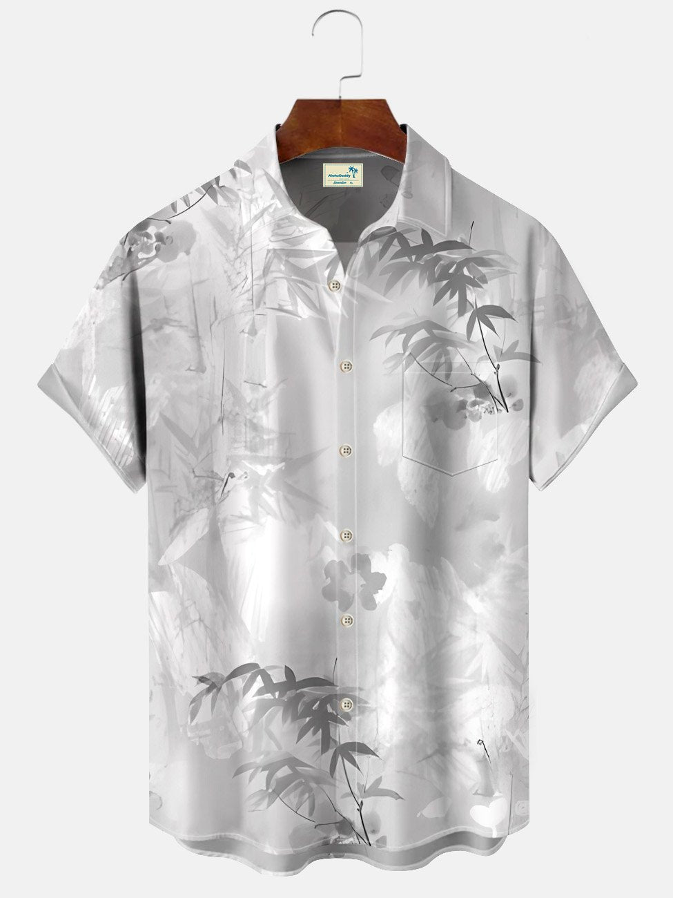 Alohadaddy Plant Bamboo Button Pocket Casual Short Sleeve Shirt