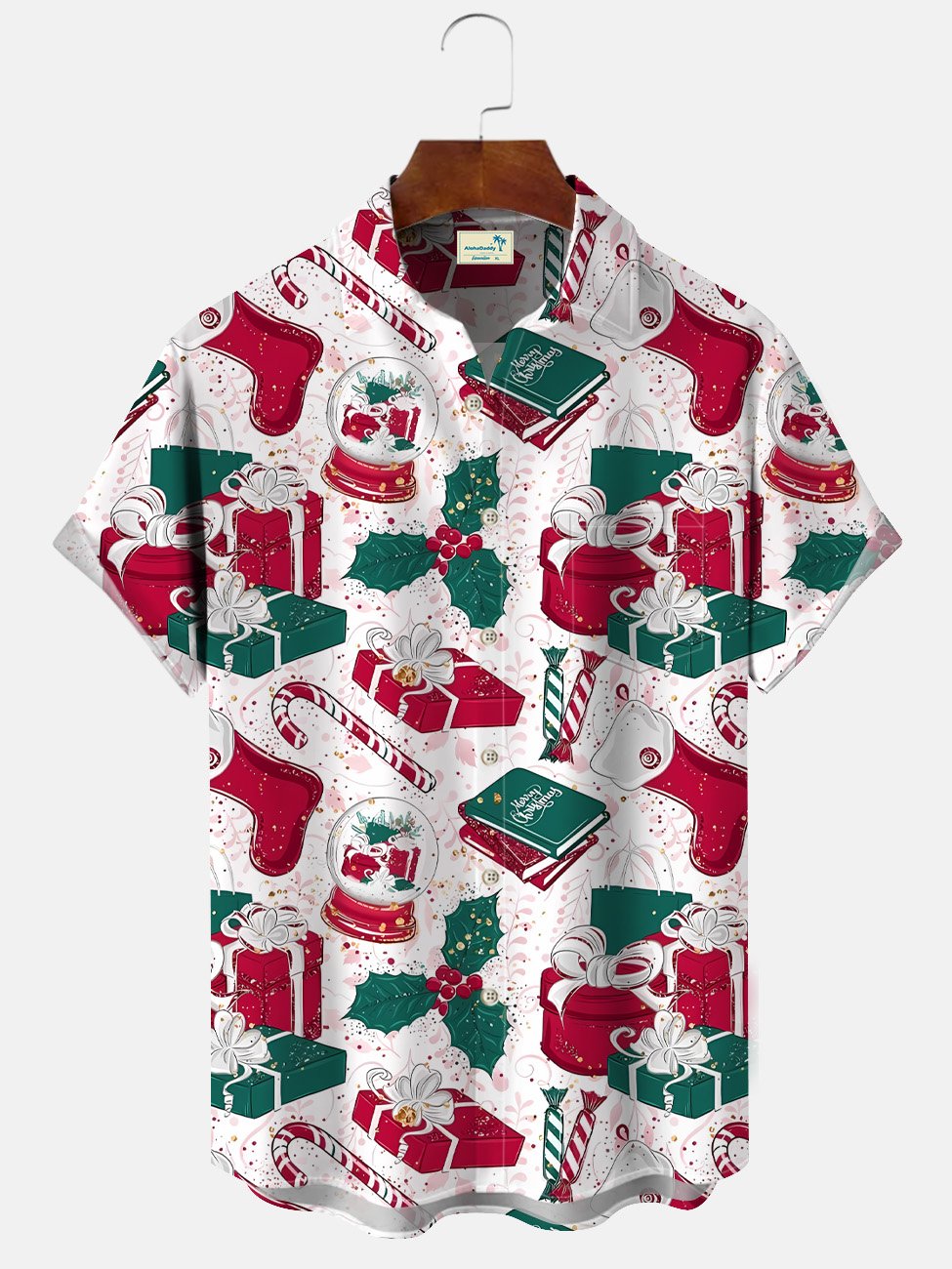 Chemise décontractée à manches courtes avec poche boutonnée de Noël Alohadaddy