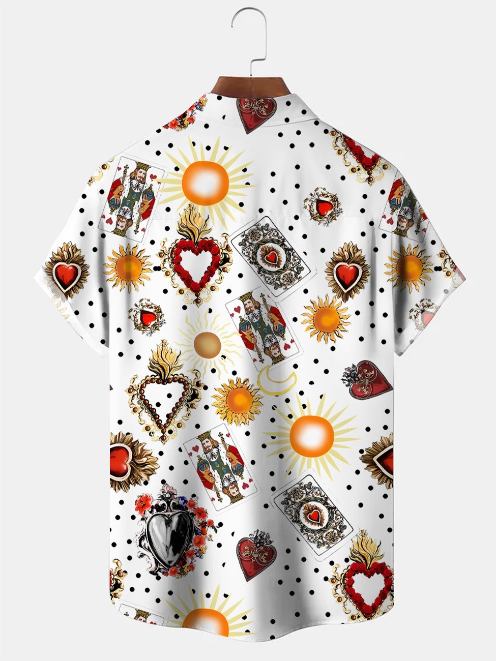 Camisa informal de manga corta con bolsillo y botones con naipes de Halloween de Alohadaddy