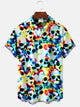 Camisa informal de manga corta con bolsillos y botones y calavera de Alohadaddy
