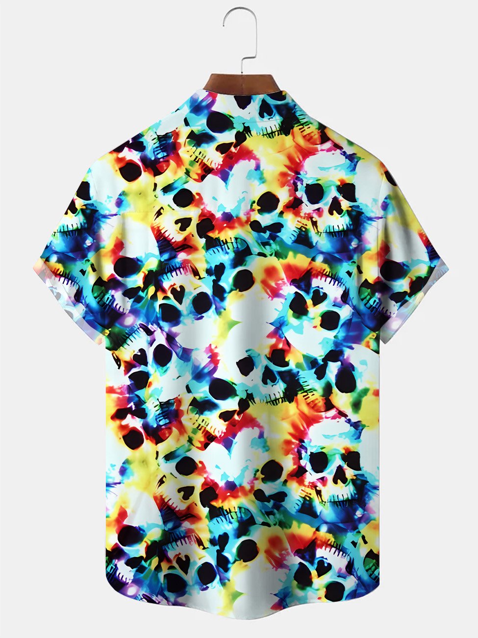 Camisa informal de manga corta con bolsillos y botones y calavera de Alohadaddy