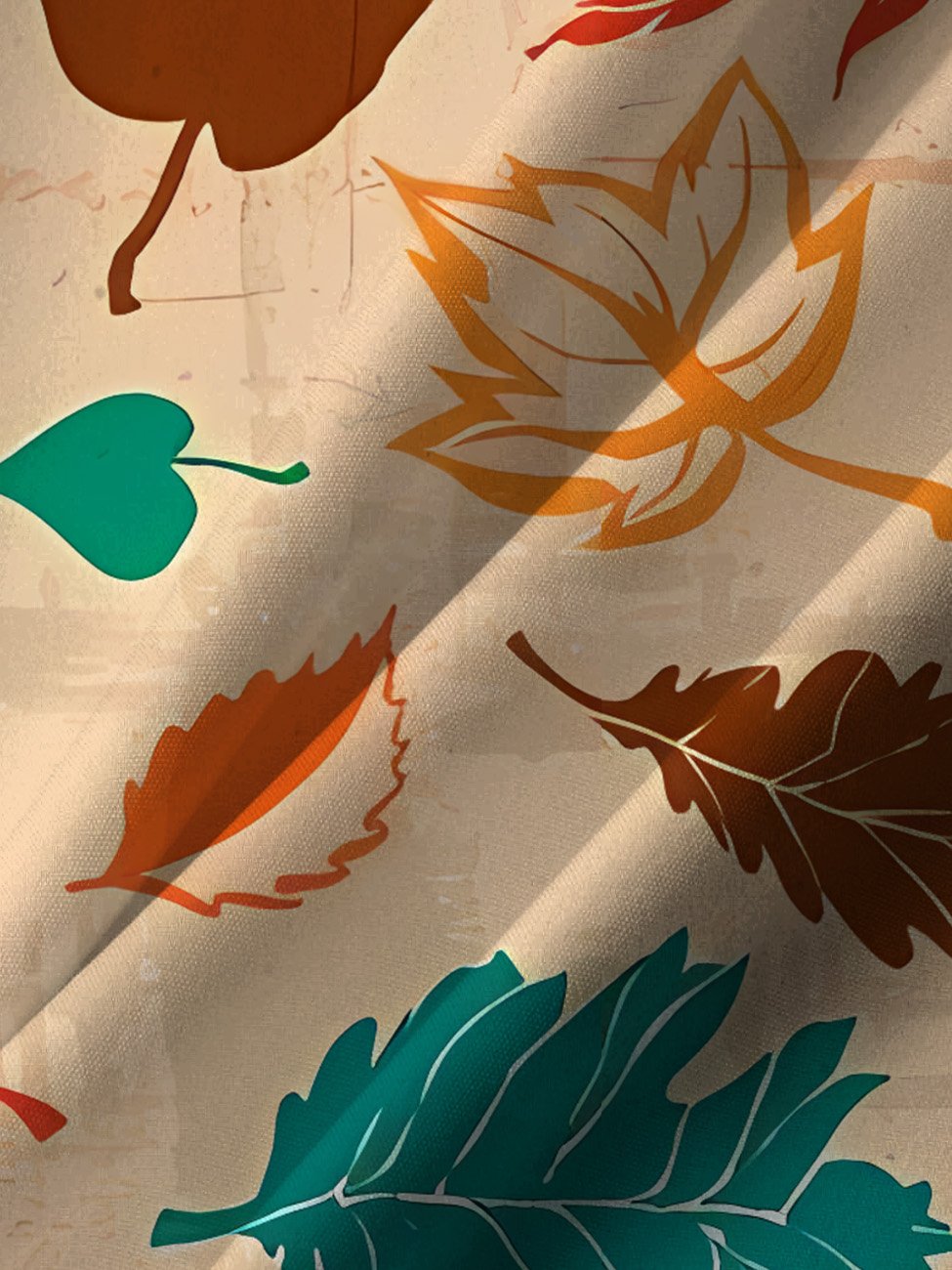 Alohadaddy Plant Leaves Button Pocket Casual Short Sleeve Shirt