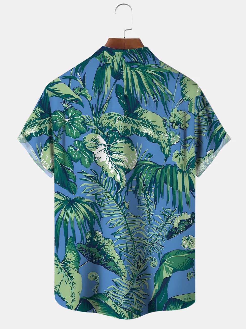 Camisa informal de manga corta con bolsillos y botones y diseño de hojas de plantas de Alohadaddy