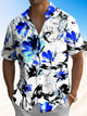 Camisa informal de manga corta con bolsillos y botones y diseño de flores y plantas de Alohadaddy