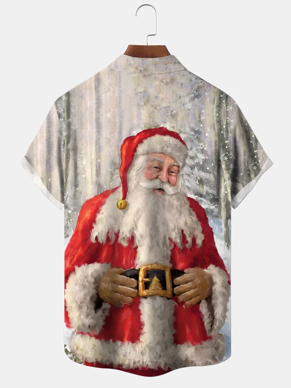 Chemise décontractée à manches courtes avec poche boutonnée et motif Père Noël de Alohadaddy