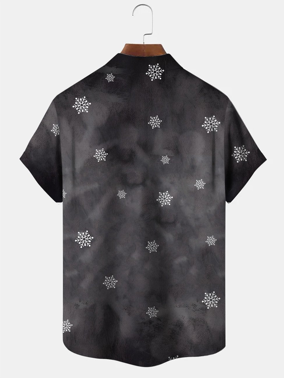 Alohadaddy Snowflake Christmas Button Pocket Casual Short Sleeve Shirt