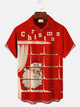 Camisa informal de manga corta con bolsillo y estampado digital de Papá Noel navideño de Alohadaddy