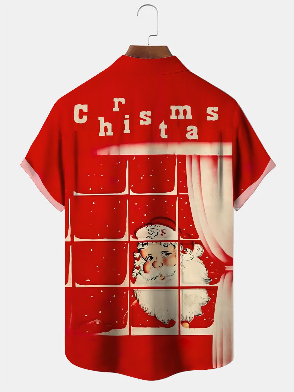 Alohadaddy Christmas Santa Claus Digital Printing Pocket Casual Short Sleeve Shirt