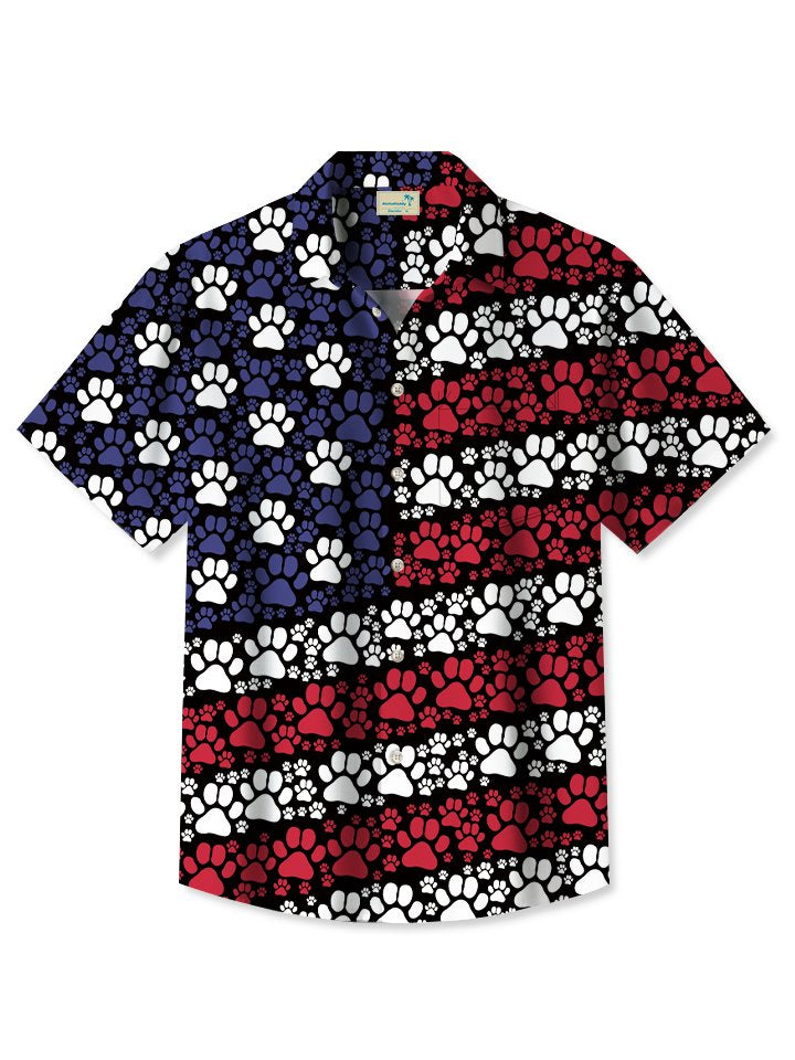 Alohadaddy Vintage Flag 3D Dog Footprint Men&