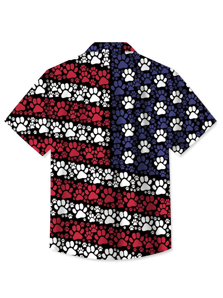 Alohadaddy Vintage Flag 3D Dog Footprint Men&