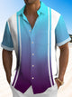 Alohadaddy Men's Retro Geometric Line Gradient Bowling Pocket Shirt