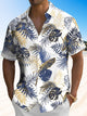 Alohadaddy Men's Hawaiian Resort Tropical Floral Gold Beach Aloha Shirt