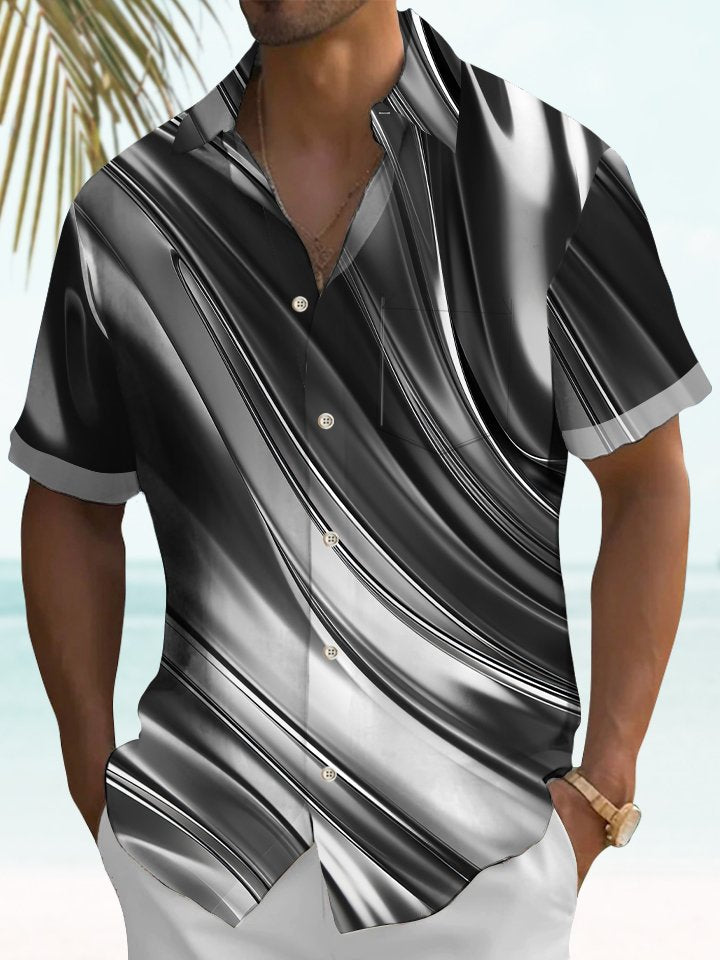 Alohadaddy Retro 60s Gradient Line Geometric Men’s Shirt