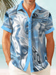 Alohadaddy Retro Gradient Water Wave Geometric Beach Holiday Shirt