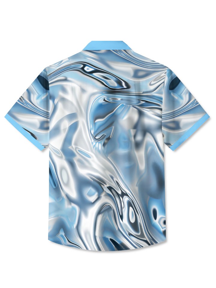 Alohadaddy Retro Gradient Water Wave Geometric Beach Holiday Shirt
