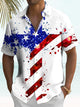 Alohadaddy Vintage Holiday American Flag Independence Day Holiday Shirt Polyester Shirts
