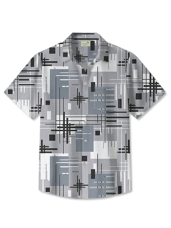 Alohadaddy Retro Geometric Lines Mid-Century 60s Retro Shirt