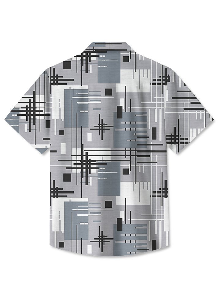 Alohadaddy Retro Geometric Lines Mid-Century 60s Retro Shirt