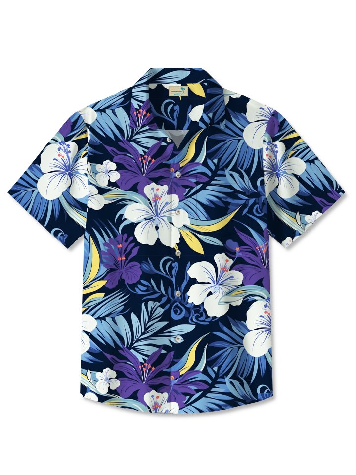 Camisa hawaiana con estampado floral tropical para vacaciones en la playa Alohadaddy
