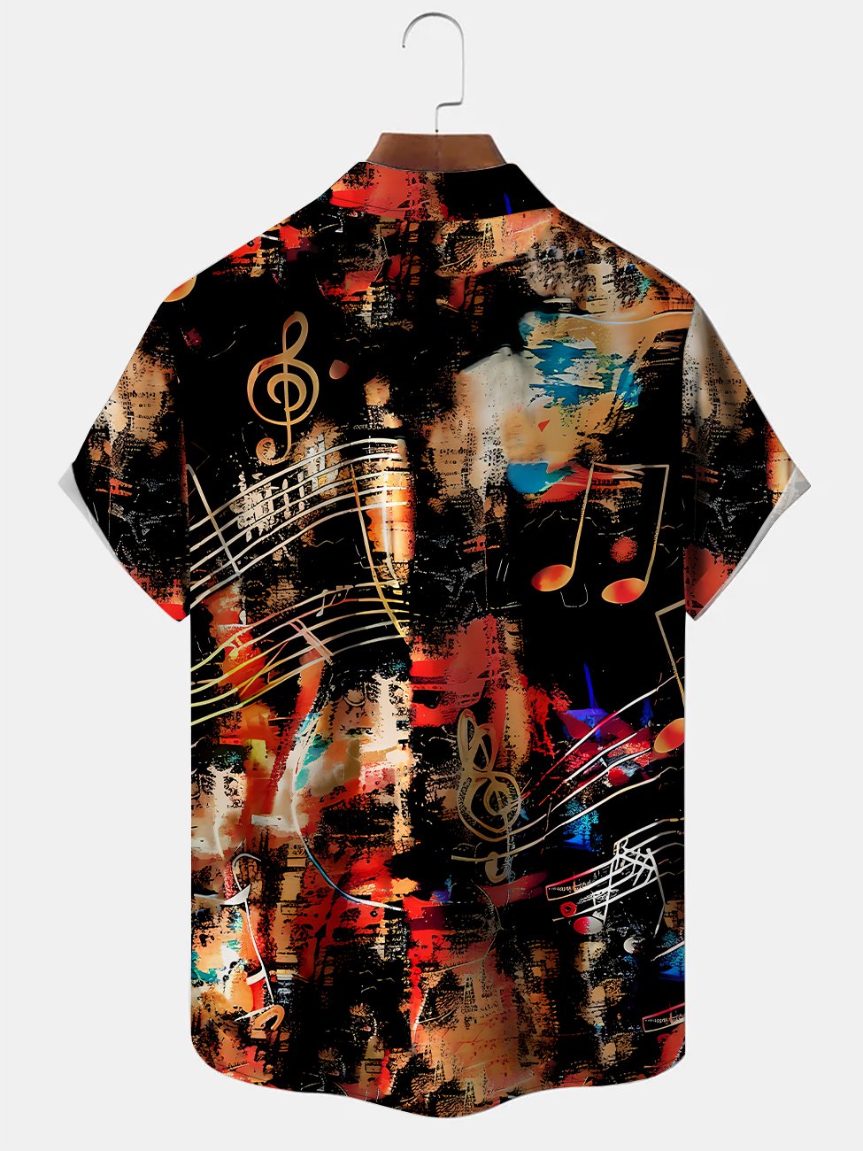 Chemise hawaïenne pour homme avec motif de notes de musique Alohadaddy, peinture à l&