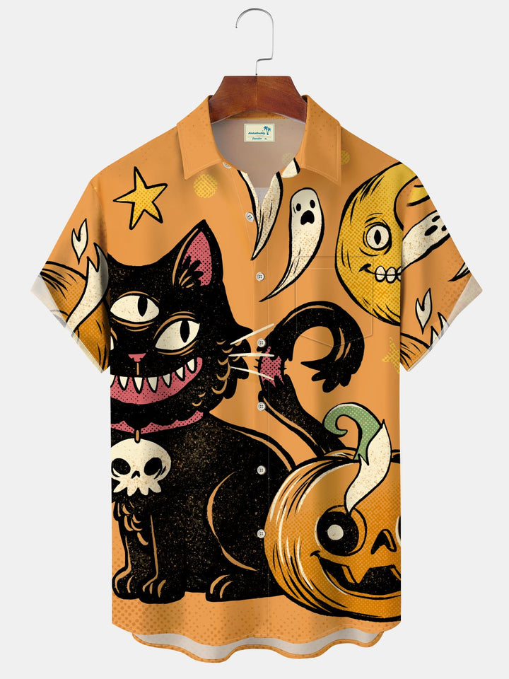 Alohadaddy Halloween Vintage Cat Pumpkin Holiday Shirt