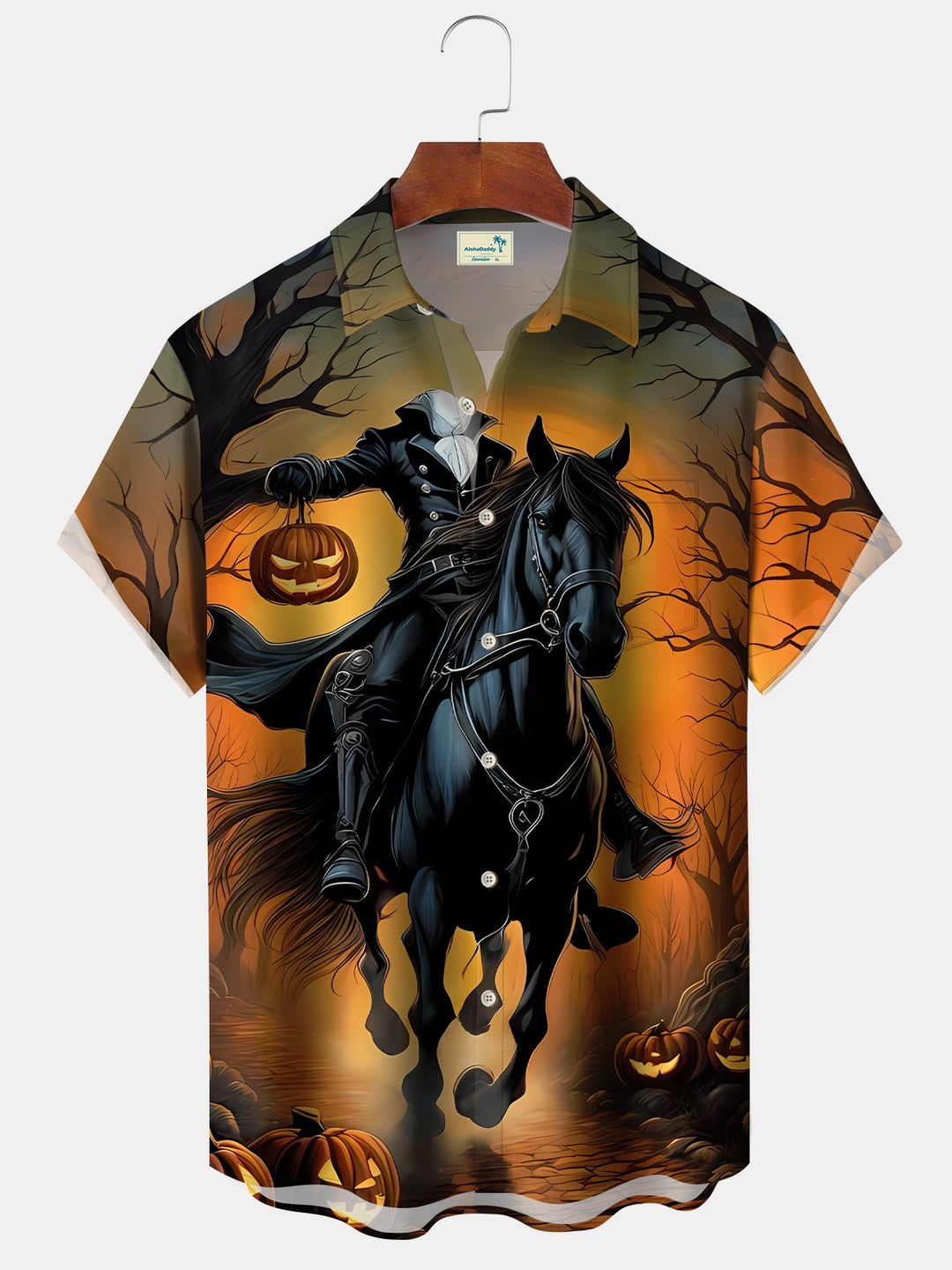 Alohadaddy Halloween Pumpkin Ghost Rider 3D Digital Print Men&
