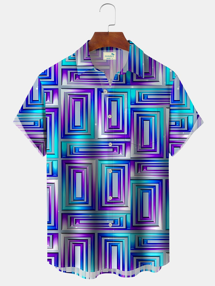 Alohadaddy Retro Gradient Geometric 3D Digital Print Men&