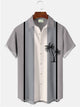 Camisa de bolos vintage con diseño de árbol de coco para hombre