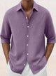 Alohadaddy® Basic solid color printed men's button down long sleeve lapel shirt Big & Tall