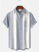 Alohadaddy Pocket Vintage Bowling Geometric Print Beach Men's Hawaiian Shirt