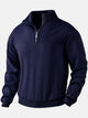 Alohadaddy Vintage Stand-Collar Half-Zip Loose Patchwork Jacquard Long-Sleeved Sweatshirt