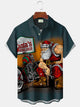 Alohadaddy Christmas Santa Claus Motorcycle Printed Casual Plus Size Shirts