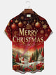 Alohadaddy Christmas Print Men's Button Pocket Short Sleeve Shirt